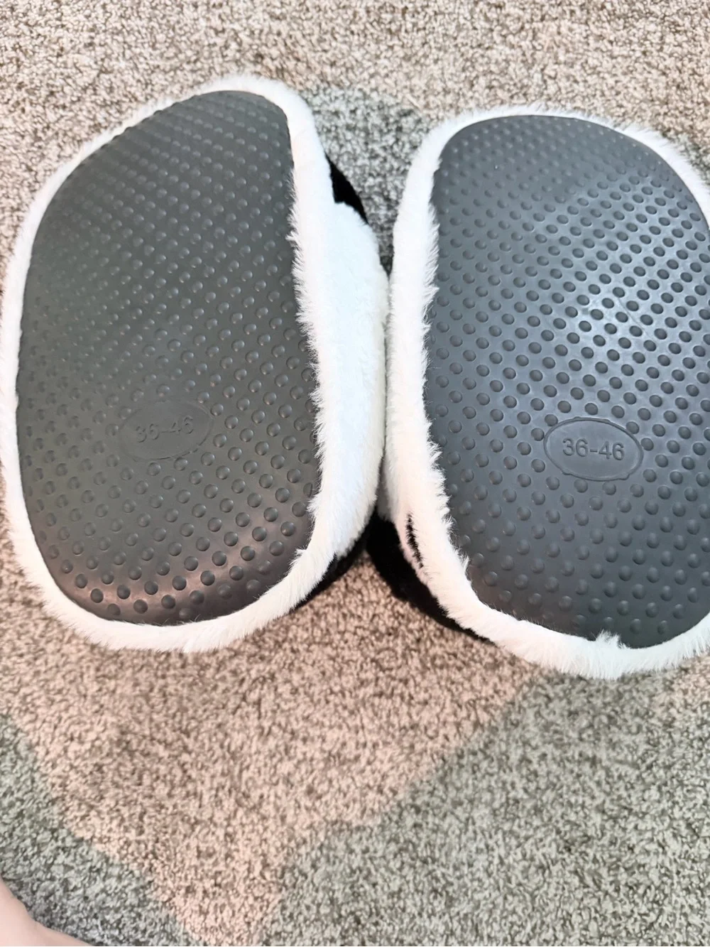 Nike Black and White Fuzzy Swoosh Slide Slippers